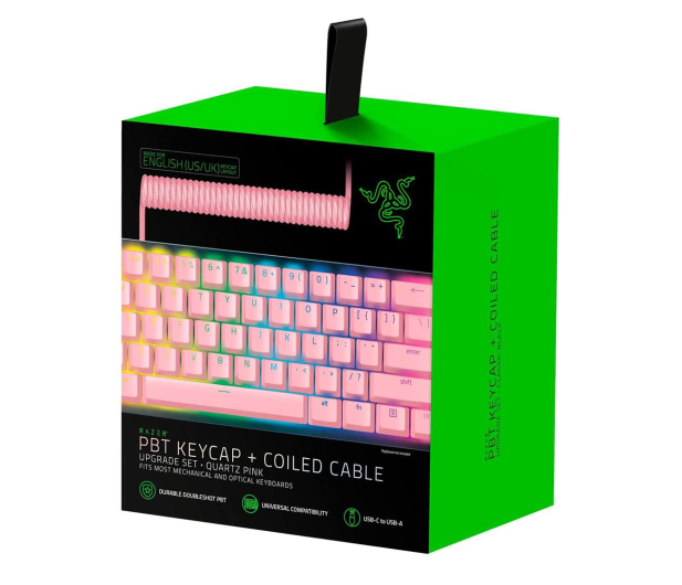 Razer PBT Keycap + Coiled Cable Quartz - 682380 - zdjęcie